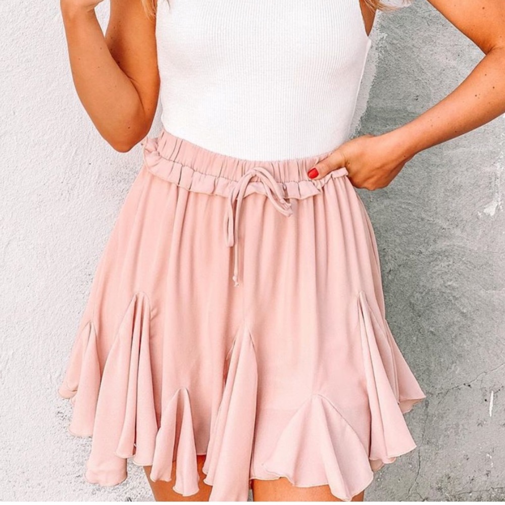 Pink Ruffle Skort